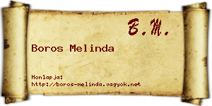 Boros Melinda névjegykártya